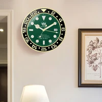 fashion personality creative wall clock green round luminous clock living room mute calendar quartz wall clock home decoration
