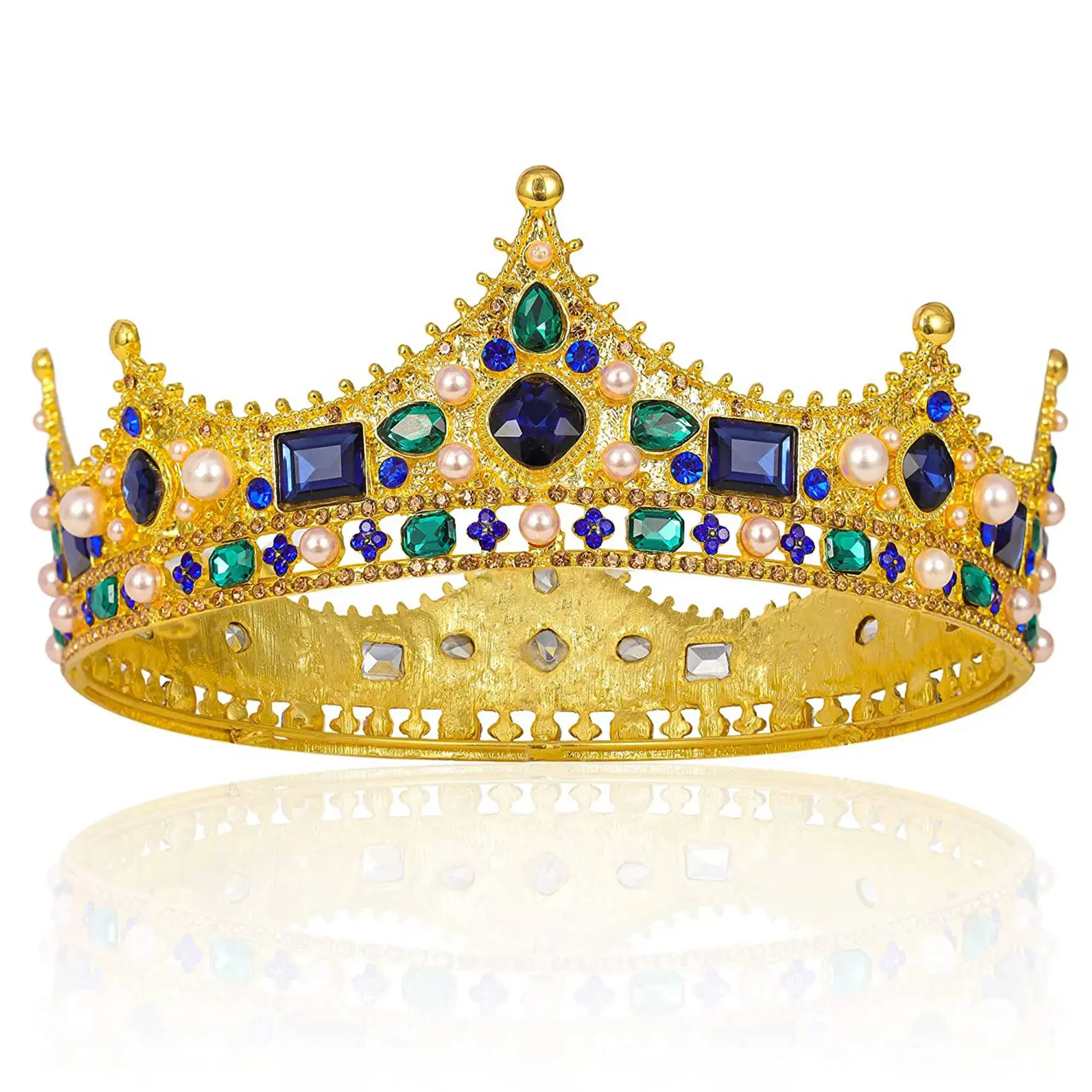 

Золотые короны для мужчин-стиль барокко, искусственная Корона, Мужская корона король для театра, выпускной