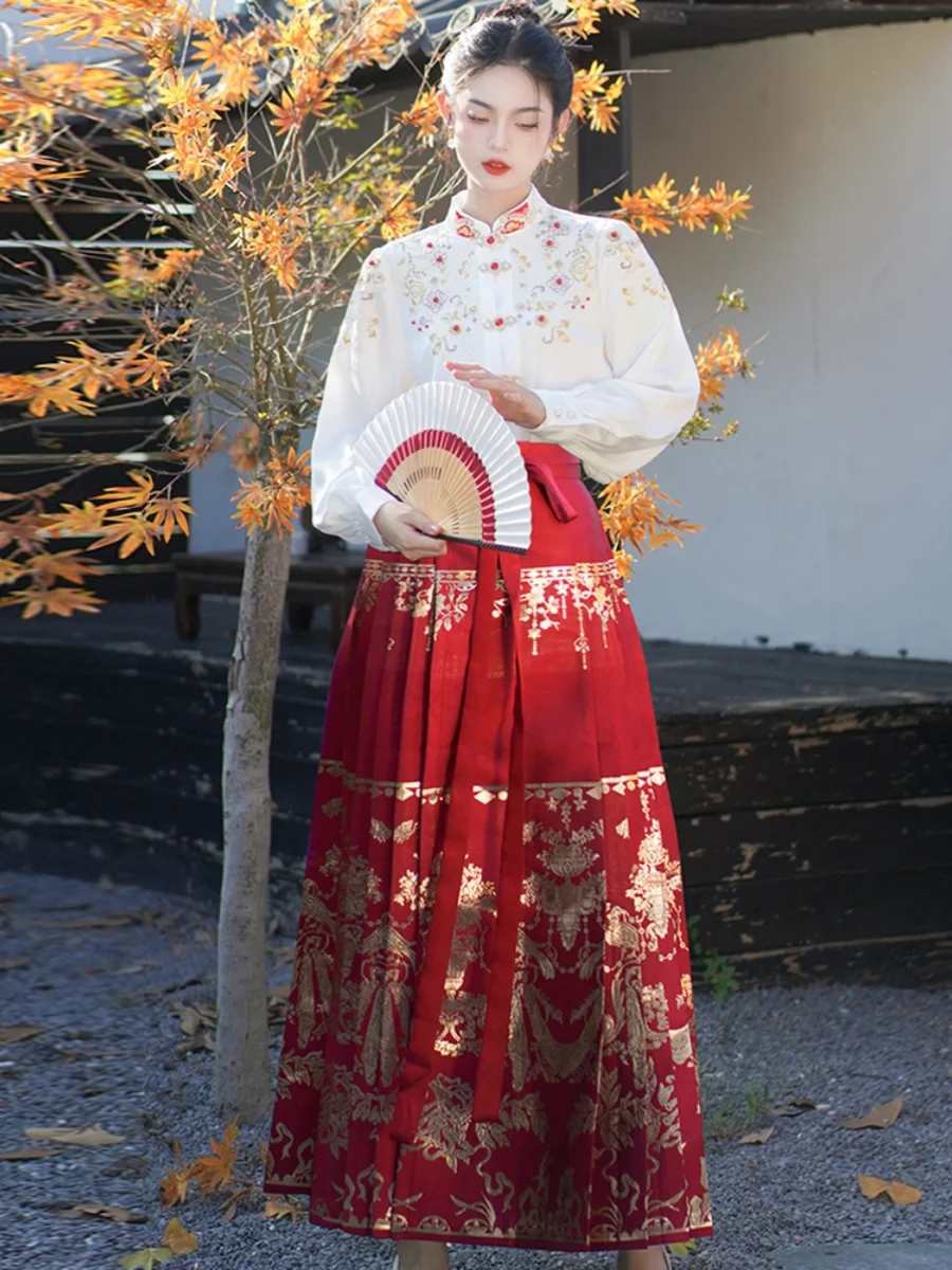 Жилет юбка одинаковый топ новинка 2024 китайские рубашки с воротником-стойкой и