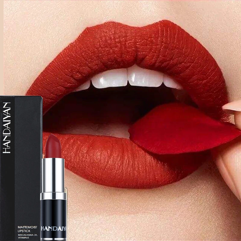 

12 Colors Matte Velvet Lipsticks Quick Dry Waterproof Long Lasting Texture Soft Fine Sexy Red Lip Women Fashion Makeup Lipsticks