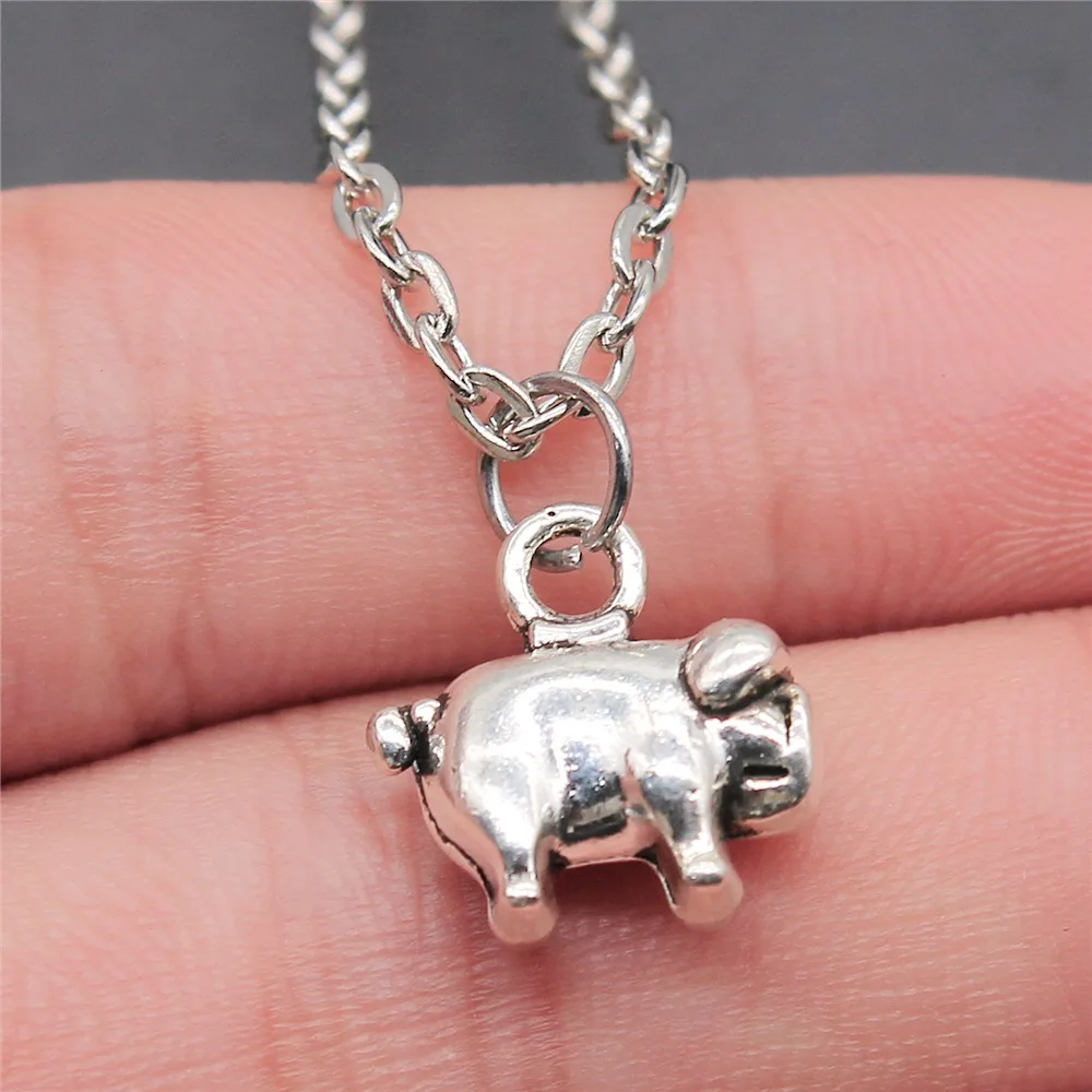 

Dropshipping 2 Colors 14x14x5mm 3D Pig Pendant Necklace Jewelry For Women