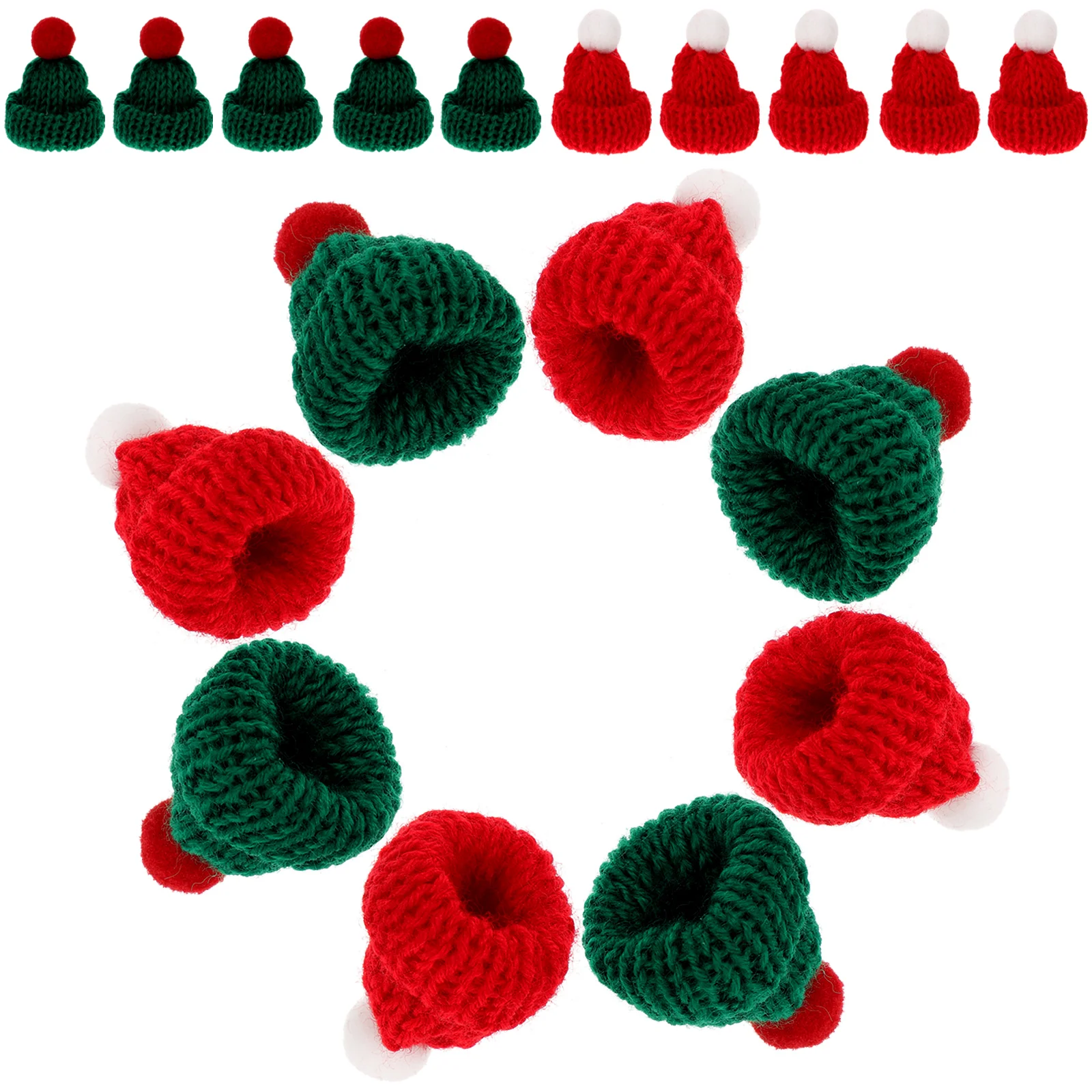 

Mini Beanie Tiny Hats Christmas Bottle Decor Xmas Bottles Cover Miniature Crafts Cap Ornaments