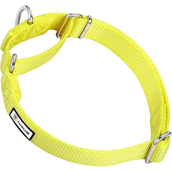 

Роскошные ошейники для собак, модернизированные сверхпрочные нейлоновые ошейники для профессиональных тренировок (средние, ярко-желтые)