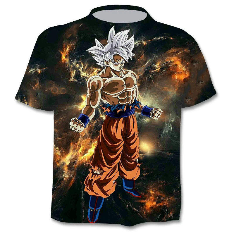 Goku Vegeta Men's T Shirt Dragon-Ball Z Tshirts Kids Boys Clothes Japan Anime Costume Children Clothing Gohan Beerus Tops Tees images - 6