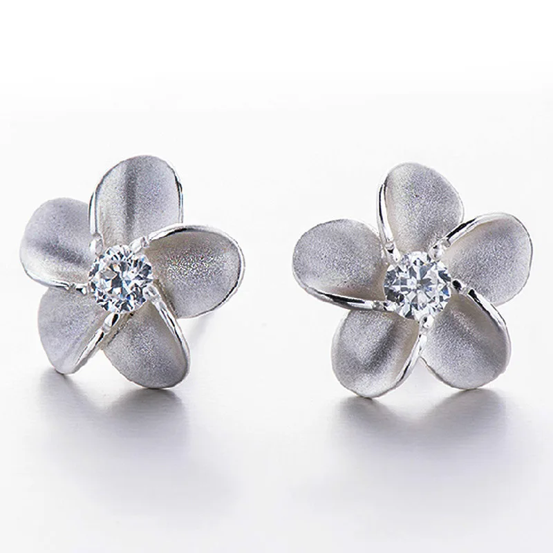 

925 Silver Needle Fashion Flower Crystal Temperament Senior Lady Earrings Jewelry Lady Anti-allergy Drops Transport Wholesale