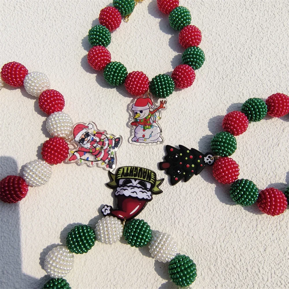 Модный Рождественский Хэллоуин искусственный жемчуг ошейник для домашних