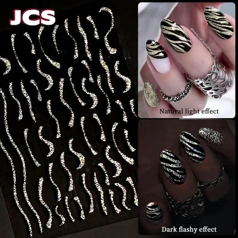 

Блестящие 3D наклейки для дизайна ногтей, наклейки для французского маникюра, полосатые наклейки, золотые наклейки, декоративные материалы ...