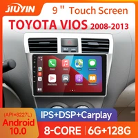 jiuyin ai voice 2 din android auto radio for toyota vios 2008 2013 carplay 4g car multimedia gps 2din auto radio