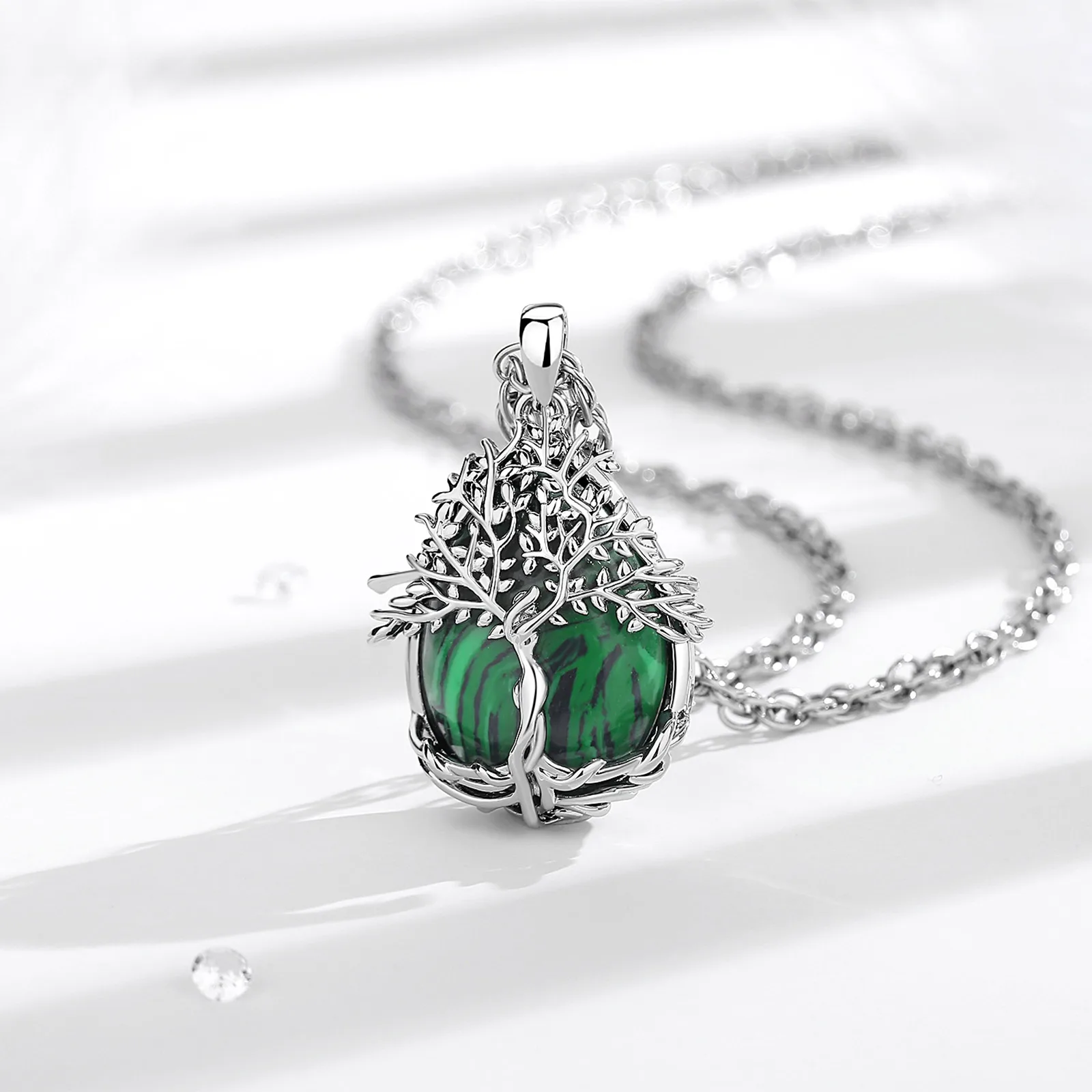 Ожерелье из обсидиана Eudora Древо жизни энергетический целебный камень кристалл