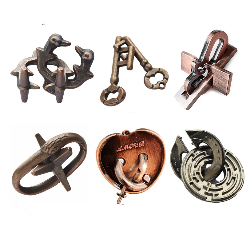 

Metal Fidget Toys Puzzle Brain Teaser Unlocking Unlooping Novel Toy Classic IQ Brainstring Jigsaw Game for Adults Kids Children