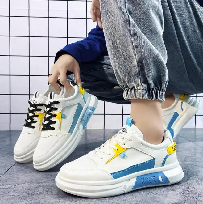 

Spring New Sport Sneakers men 2022 Thick Bottom Breathable Running Vulcanize Shoes For Girl Luxury Brand White Sneakers