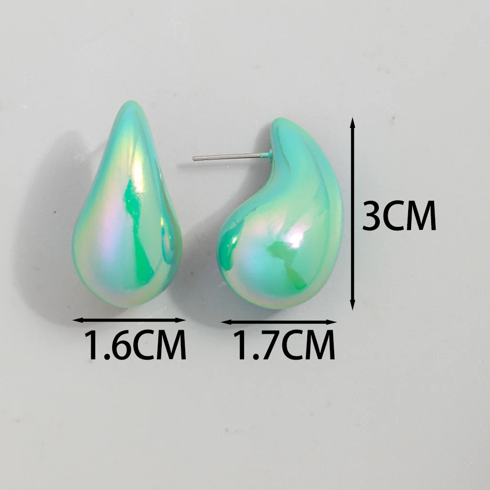 Новые Красочные массивные серьги-капельки AB для женщин гладкие полые серьги в