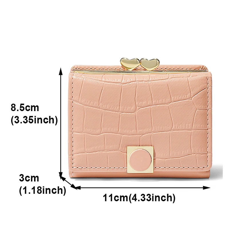 Клатч женский компактный с застежкой кошелек для мелочи из искусственной кожи -