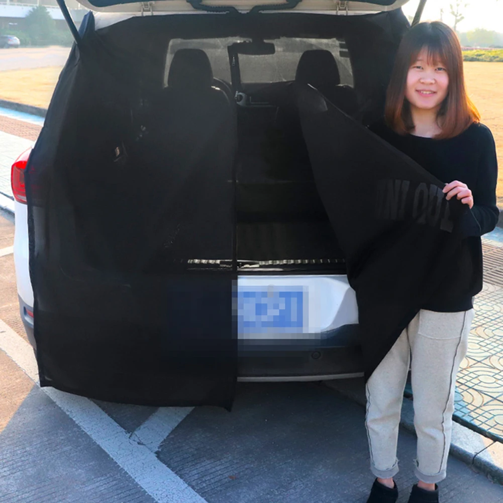 

Car Trunk Sunshade Cover Mesh Car Mosquito Net Outdoor Camping Accessories UV Protection SUV Boot Door Privacy Magnetic Curtains