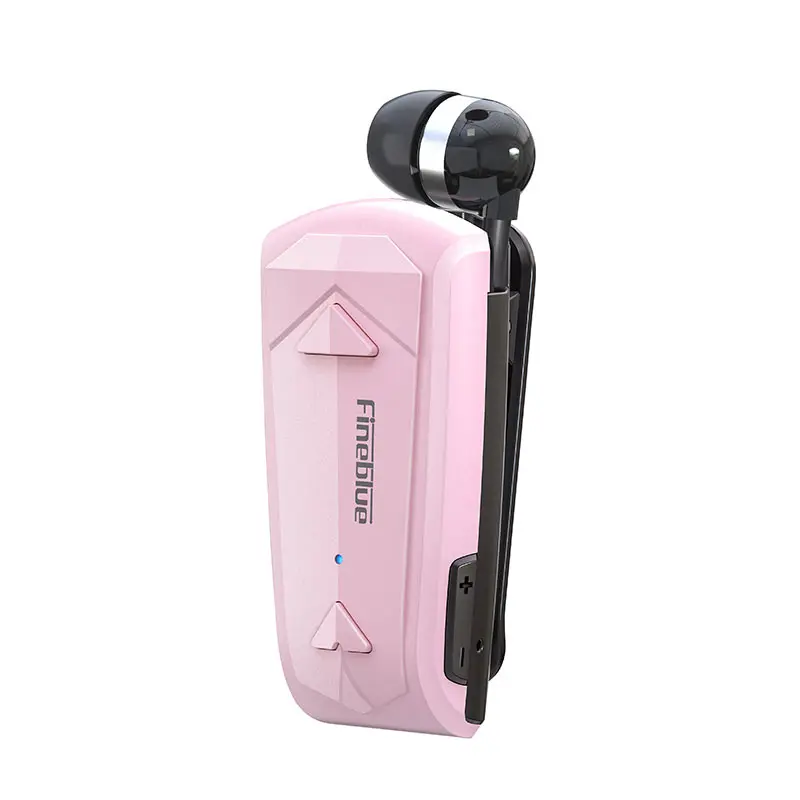 FineBlue-auriculares retráctiles con Bluetooth, dispositivo de audio con Control de volumen, vibración y cancelación de ruido, color rosa, para regalo de cumpleaños