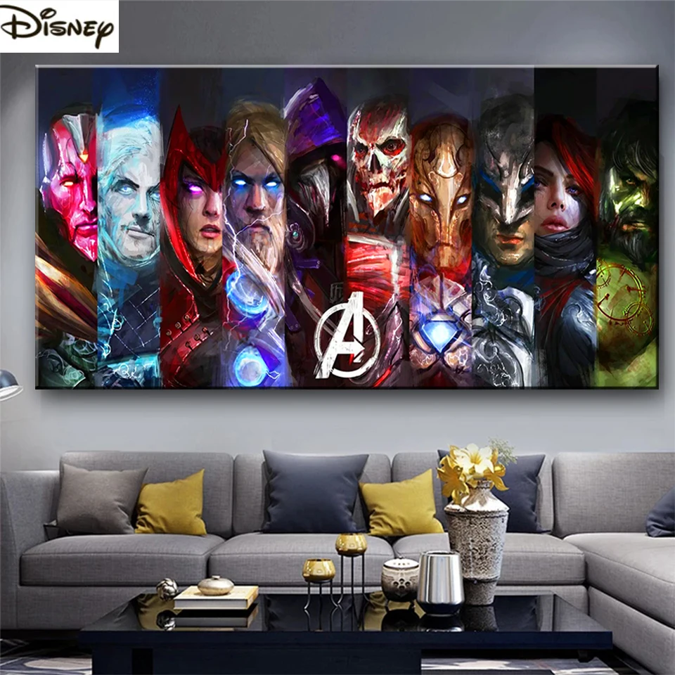 

Большая Алмазная картина из Диснея, вышивка супергероев Marvel стразы, наборы для вышивки крестиком, полностью Алмазная мозаика, декор для гос...