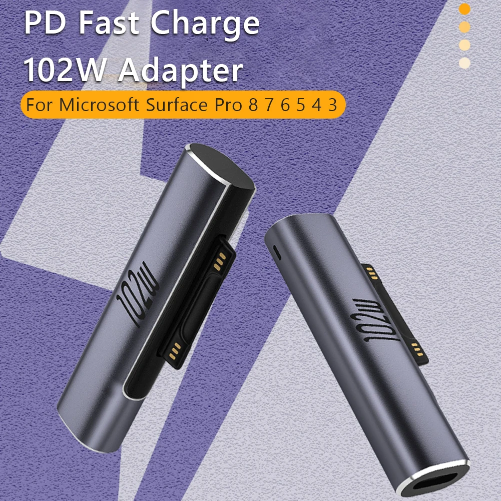 2021 Новый 102 Вт USB Type C PD переходник для быстрой зарядки Microsoft Surface Pro 8 7 6 5 4 3 Go USB-C