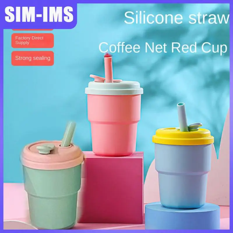 

Travel Sports Water Cups Cartoon Outdoors Drinking Mug Silicone Multifunctional Straw Cup Feeding Cup Portable Water Cup