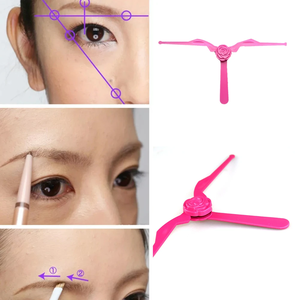 

Shaping Template Eyebrow Ruler Assistant Foldable Adjustable Locating Home Symmetrical Measuring Stencil Reusable Flower Design