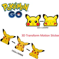 pokenmon 3d transform motion lenticular holography stickers anime action pattern collection waterproof car decor pikachu magic