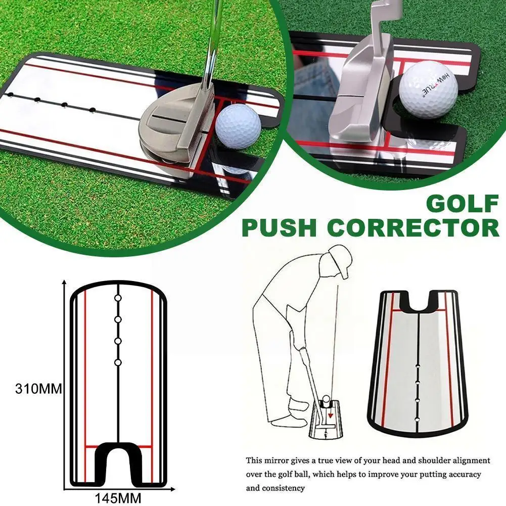 

1 Pcs Golf Push Corrector Putting Mirror Alignment Aid Training Accessories Golf S7a8