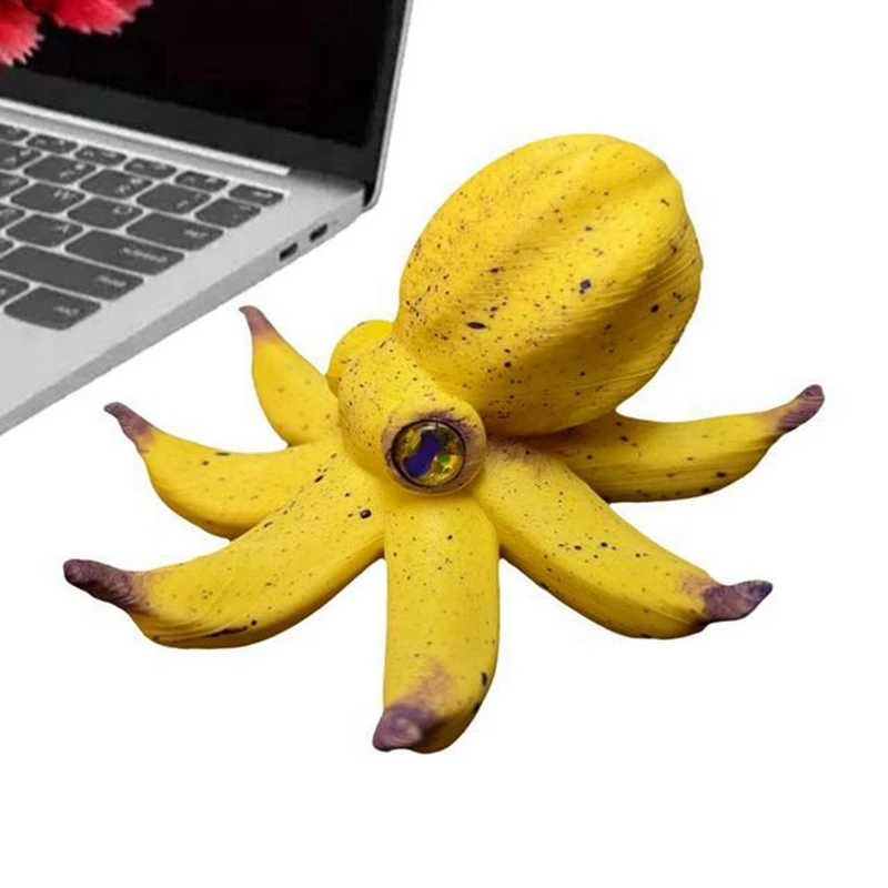 Статуя осьминога забавная статуя бананового декоративная милая сада для