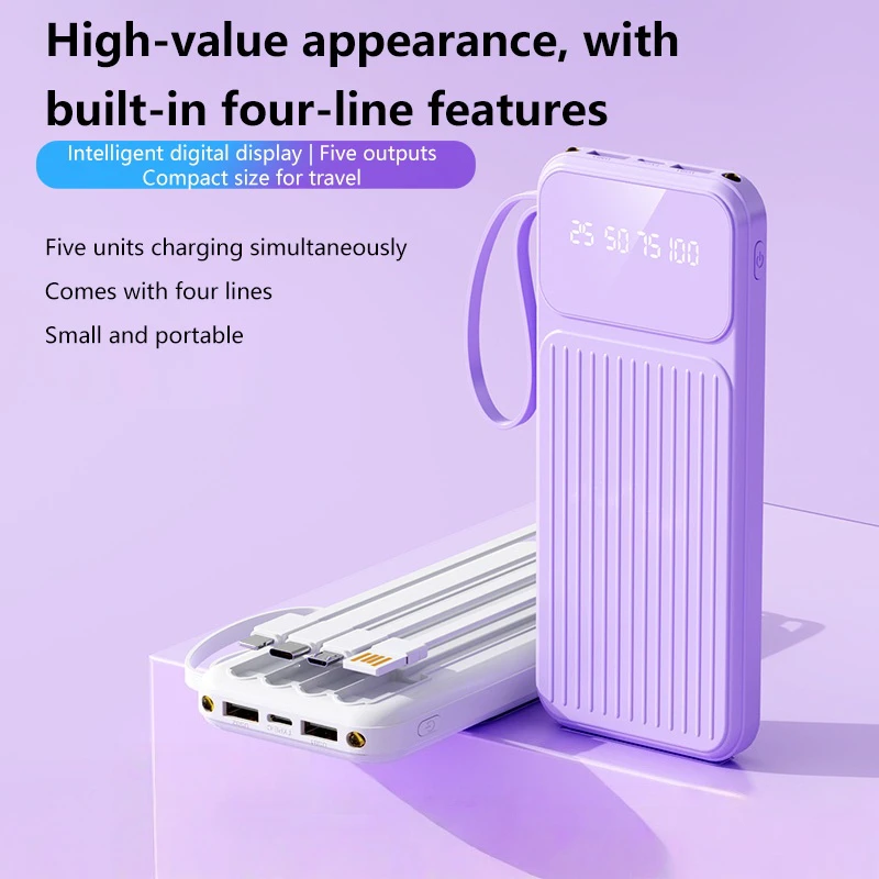 Фото 4IN1 100000 мАч Power Bank с быстрой зарядкой и цифровым дисплеем большой емкости для Xiaomi Huawei iPhone 17Promax 2026 №2