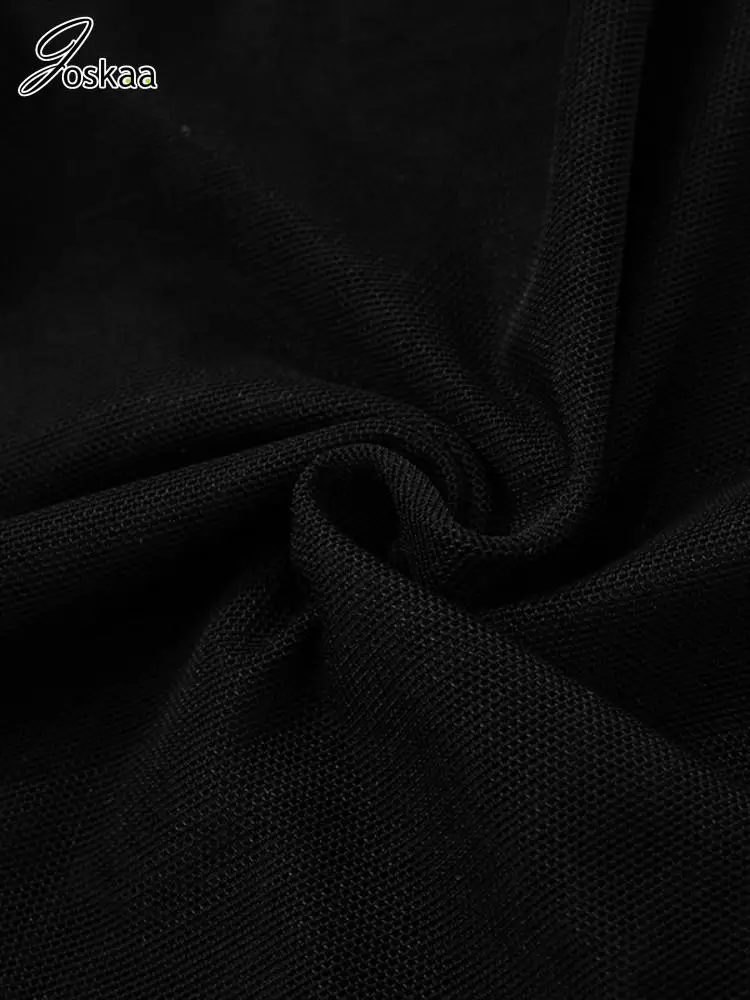 Joskaa сексуальные прозрачные черные комбинезоны без бретелек женские сетчатые