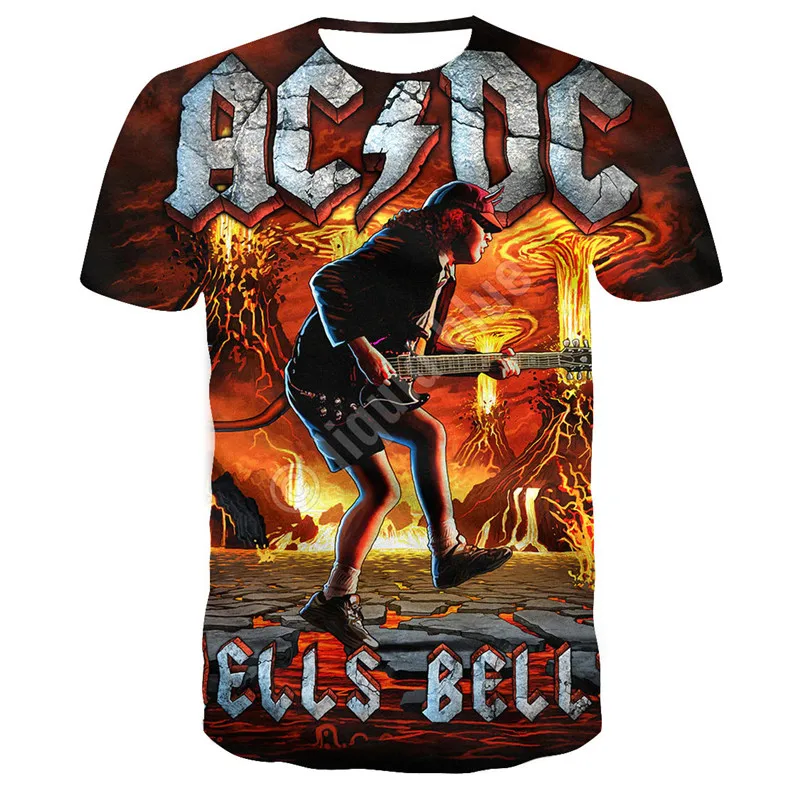 New Fashion Summer 3d Men's Metal Rock Band Printed T-shirt Casual Women and Male Hip-hop O-neck Sports Plus Size Tops 100/6xl