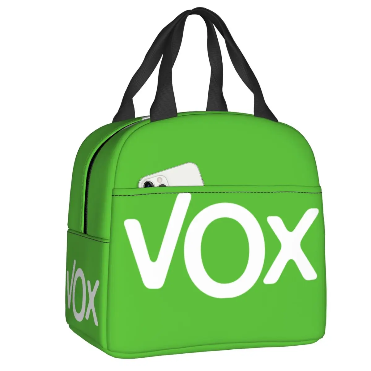 

Spain Vox Flag Insulated Lunch Bag Spanish Political Party Portable Thermal Cooler Bento Box For Women Kids Food Picnic Bags
