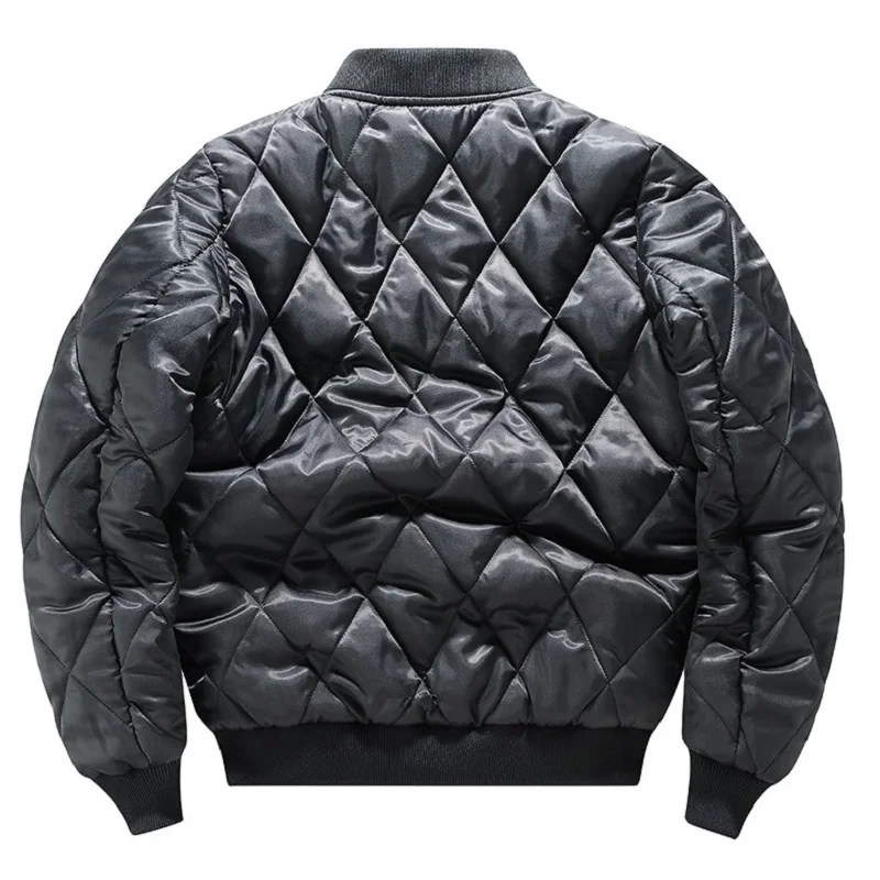 Oversized Reversible Warm Winter Coat  Mens Fashion Embroidered Labels Bomber Jacket Youth Baseball Uniforms Jacket M-7XL