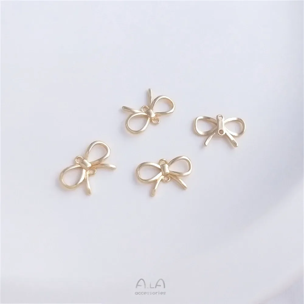 14 К позолоченный одиночный циркониевый бант кулон нежный галстук-бабочка