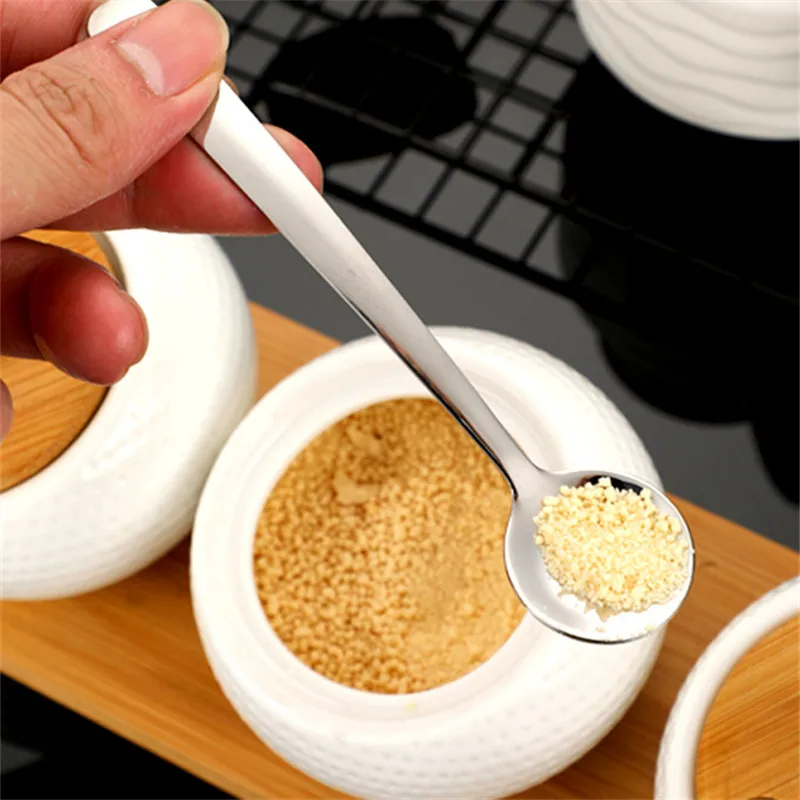 

5 шт., серебряная ложка для приправ, 8,5 см