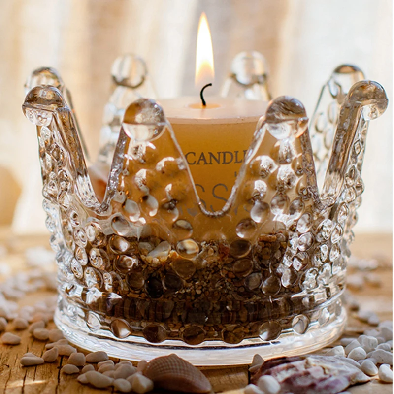 

Свеча в стеклянном столе, свечи в стиле ретро для гостиной, свечи для стола, свечи в европейском стиле, праздничные украшения для комнаты