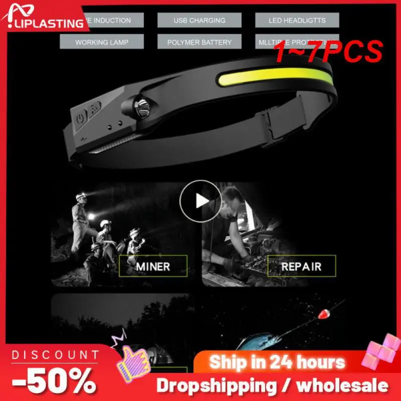 

Водонепроницаемый Головной фонарь NineLeaf, COB лампа с датчиком движения, удобный портативный фонарь с зарядкой от USB, 1 ~ 7 шт.