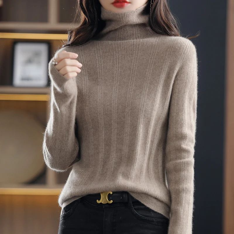 

Turtleneck cashmere sweater women's high-end FRSEUCAG brand 2022 spring and autumn new long-sleeved 100% pure wool pullover