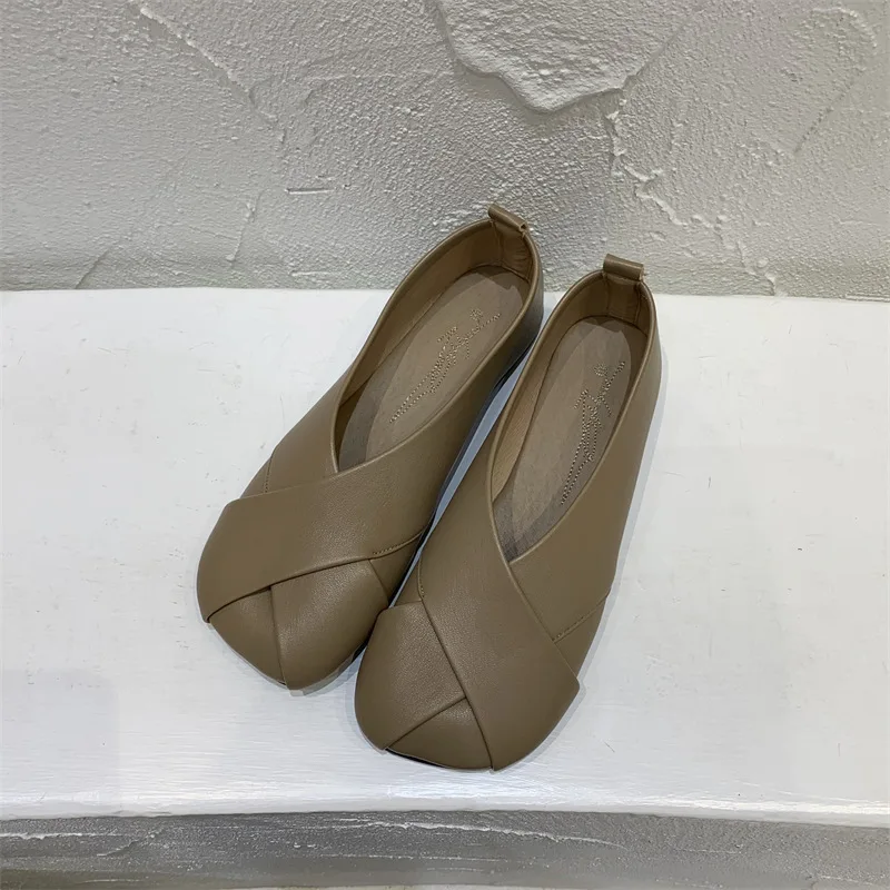 Korean Style Versatile Black Flat Shoes Women Spring Autumn New Slip-on Women Shoes High Quality Luxury Shoes Zapatos De Mujer