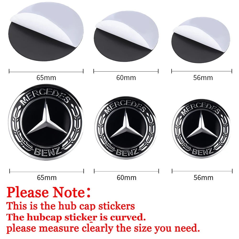Фото Комплект из 4 наклеек-колпачков на центральные части колес для Mercedes-Benz AMG W108, GLK, GLA, CLA, GLB, GLC, X156, W204, W205, W203, W211, W212 №2