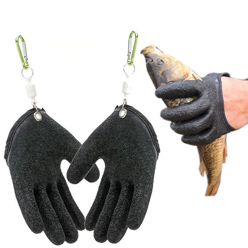 

1PC Fishing Gloves Anti-Slip Protect Hand from Puncture Scrapes Fisherman Professional Catching Fish Latex Gloves Left/Right
