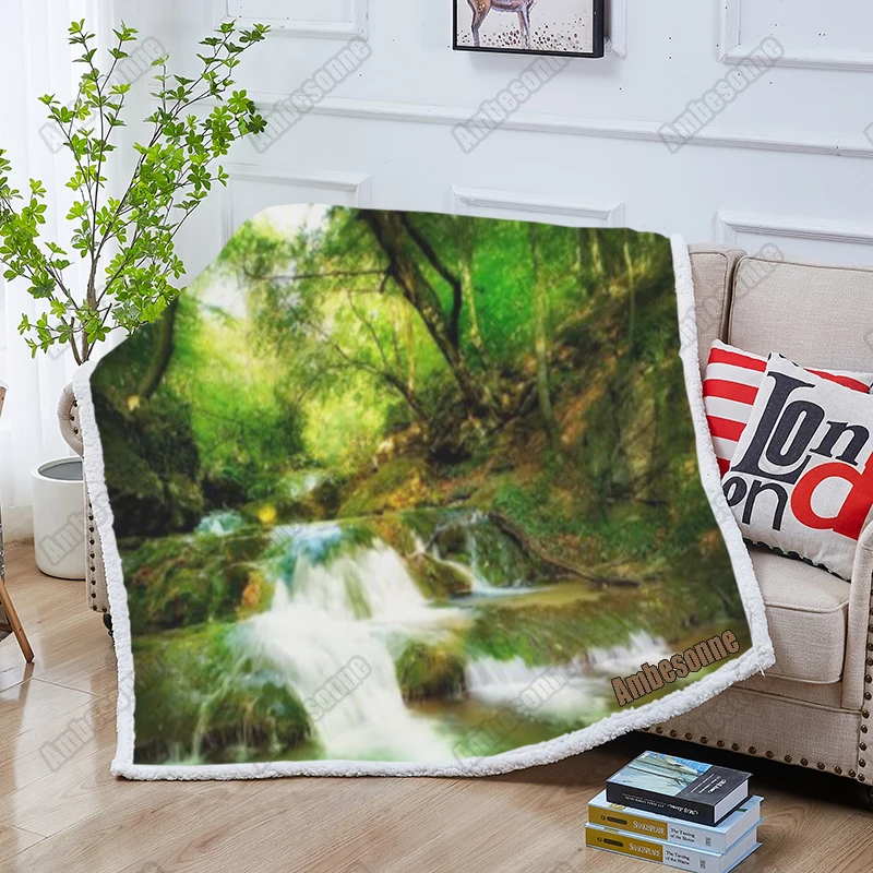 

Одеяло с принтом природного ландшафта, летнее покрывало для детей и взрослых, покрывало для кровати, дивана, одеяло для пикника, индивидуальное одеяло