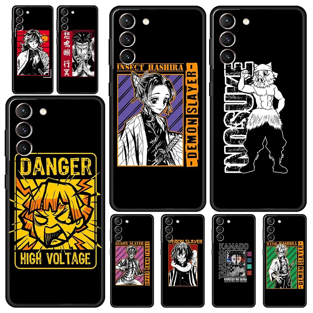 

Phone Case For Samsung Galaxy S22 Ultra S20 S21 FE 5G S10 S9 Plus S10E S8 Note 10 Lite 20 Cover Demon Slayer Kamado Tanjirou