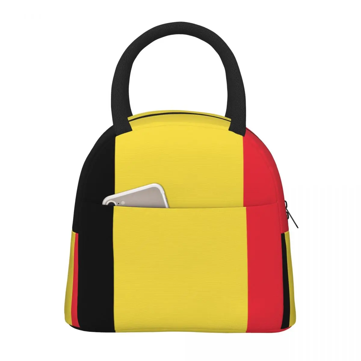 

Flag Of Belgium Lunch Bag Cooler Tote Portable Zipper Bag Food Picnic Unisex Travel Lunchbox