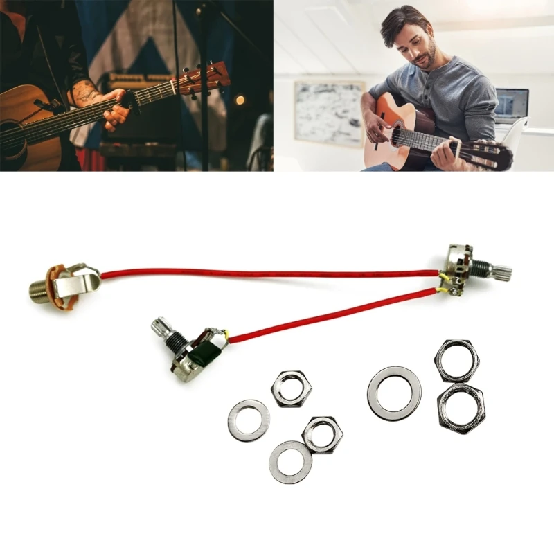 

1 Volume 1 Tone Control Prewired 3 Way with 6.35 500K Pots Electric Guitar Wiring Harness Replacement Set with