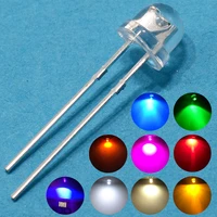 500pcs f5 5mm straw hat water clear emitting diodes ultra bright white blue green yellow red wide angle bright wide angle bulb