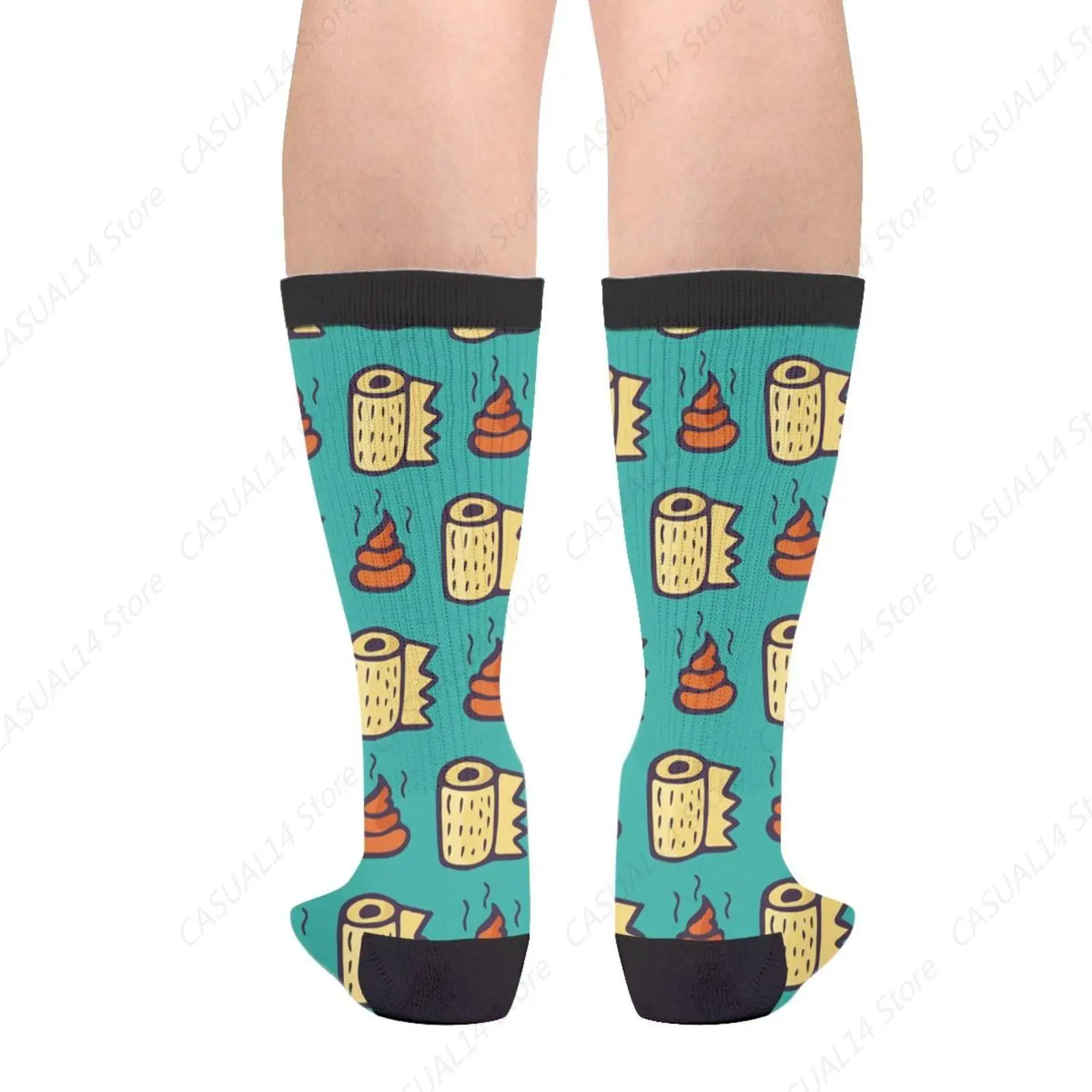 Рулон туалетной бумаги бирюзовые какашки новинка забавные носки для экипажа