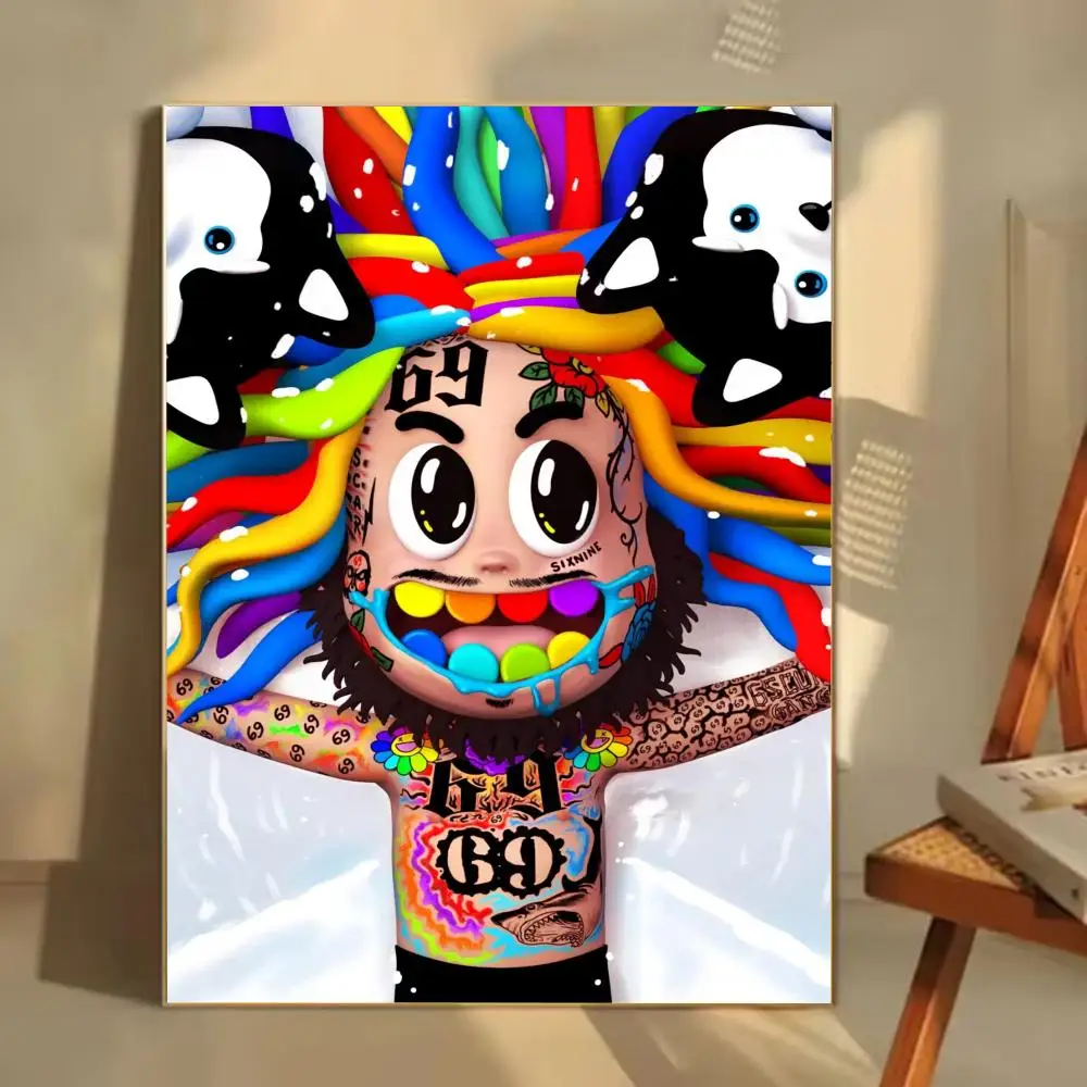Постеры с изображением рэпера 6ix9ine Tekashi69, акварельные настенные принты, декор для комнаты, самоклеящиеся художественные постеры, водонепроницаемая бумага (art.: 3920da00aa66d) - 3920da00aa66d