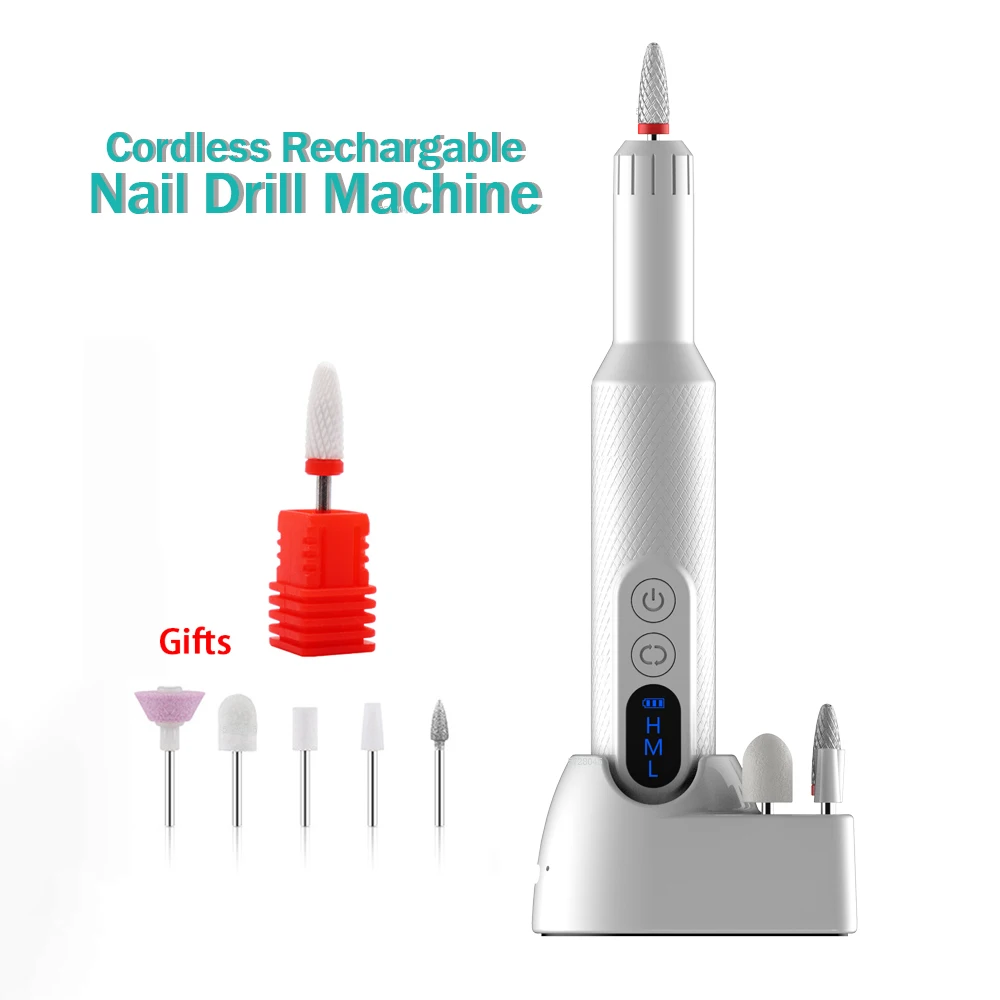 

NEW 18000RPM Wireless Nail Drill Machine Electric Nail Sander Cordless Rechargable Manicure Machine Milling Cutter Nail Machine