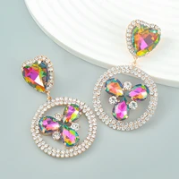 pauli manfi trend metal glass rhinestone geometric dangle earrings holiday party sparkling jewelry 2022 womens earrings