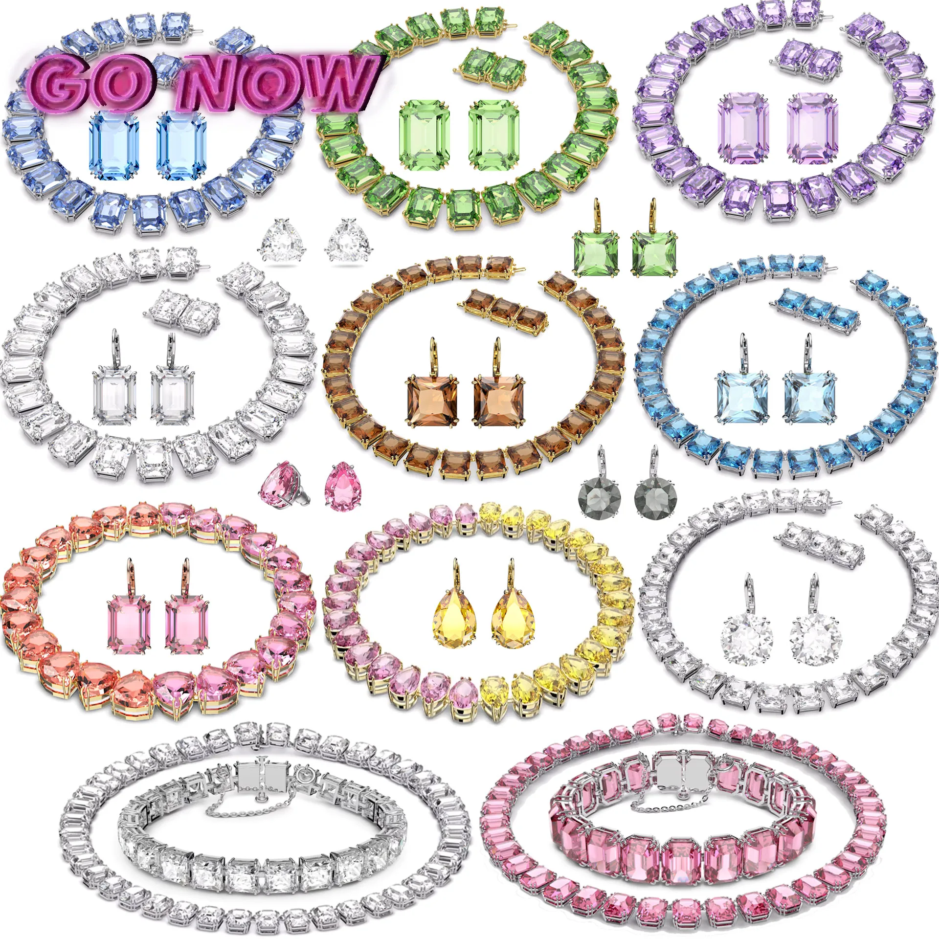 

2023 NEW MILLENIA Lucent Cutting Crystal Series Fashion Jewelry Original Charm Necklace Set The Best Gift For A Friend