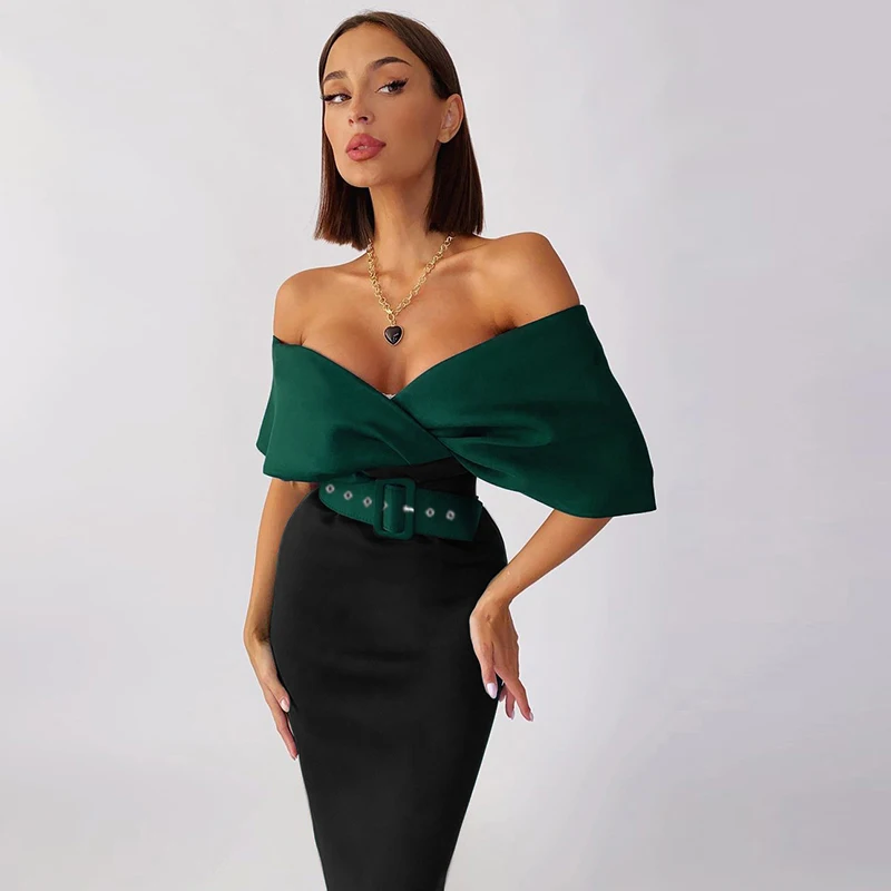 

wind ins strapless dress reap temperament of cultivate morality show thin waist all the color matching of French dress